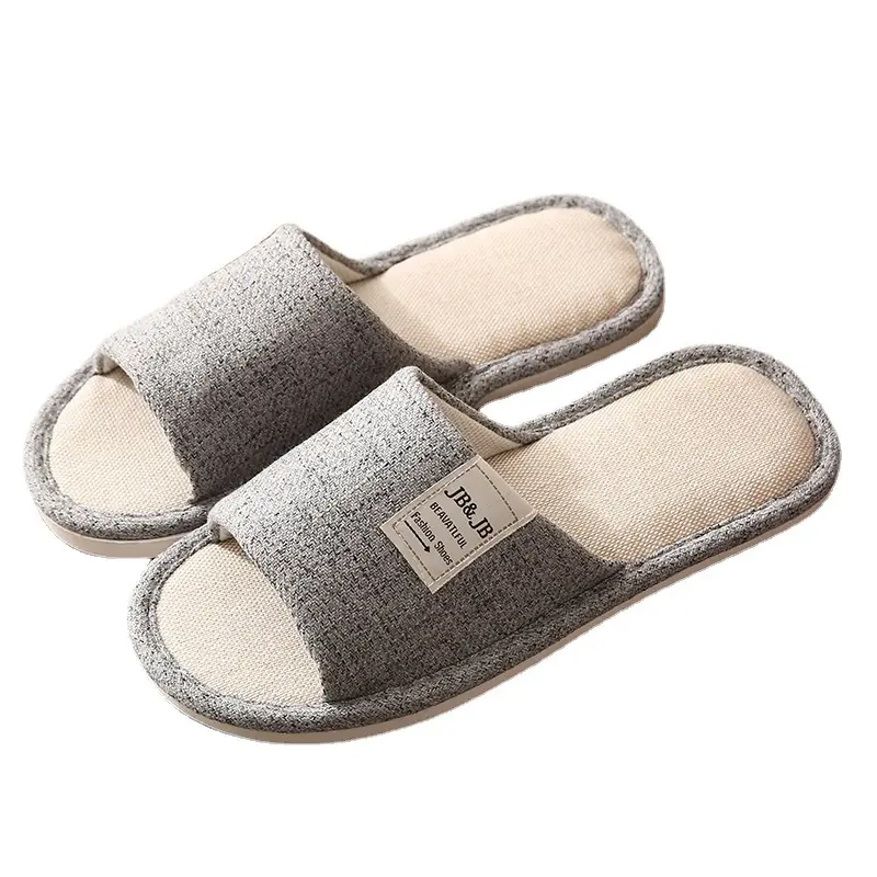 Simple Home Slippers for All Seasons, Made of Linen Fabric, Suitable for Men and Women, Couples, Cotton and Linen, Breathable, Hollowed-Out, Comfortable for Wooden Floors - Image 10