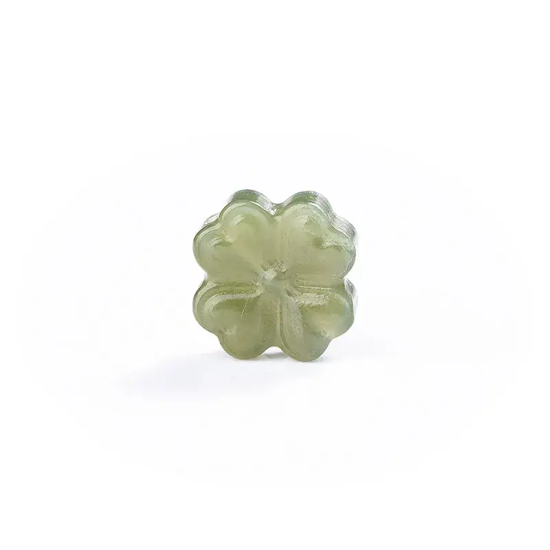 Natural Hetian Jade Four-Leaf Bracelet Blue White - Image 6