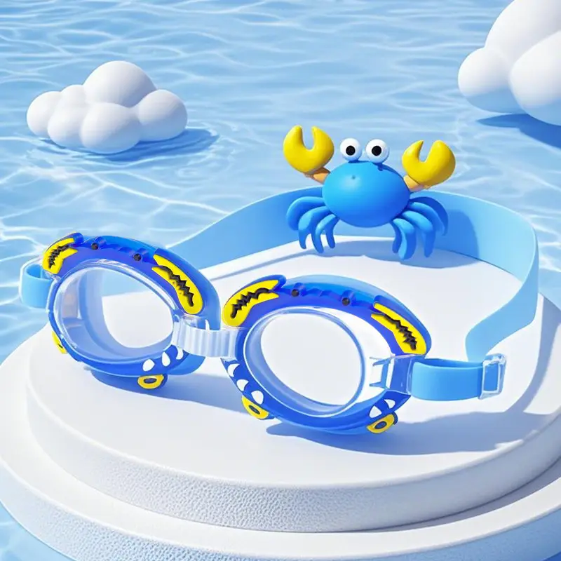Cartoon Swimming Goggles, Children's Swimming Goggles Equipment, High-Definition Waterproof and Anti-Fog Silicone Goggles, Transparent Cross-Border Shipping