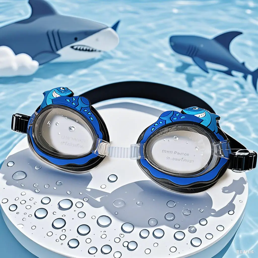 Cartoon Swimming Goggles, Children's Swimming Goggles Equipment, High-Definition Waterproof and Anti-Fog Silicone Goggles, Transparent Cross-Border Shipping