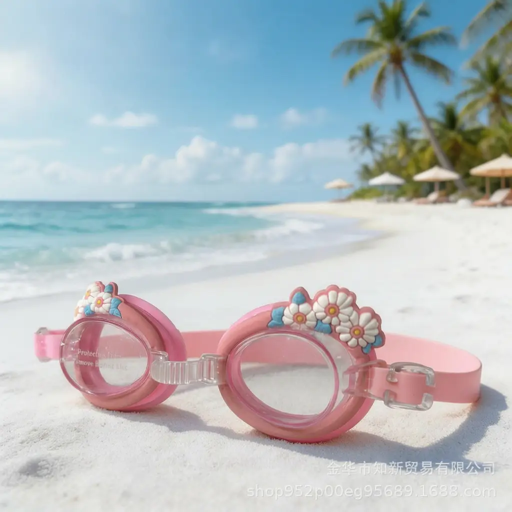 Cartoon Swimming Goggles, Children's Swimming Goggles Equipment, High-Definition Waterproof and Anti-Fog Silicone Goggles, Transparent Cross-Border Shipping