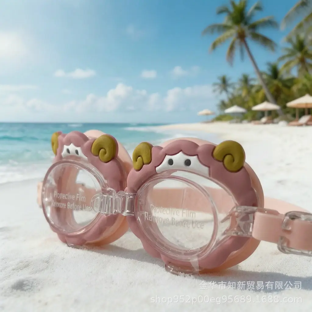 Cartoon Swimming Goggles, Children's Swimming Goggles Equipment, High-Definition Waterproof and Anti-Fog Silicone Goggles, Transparent Cross-Border Shipping
