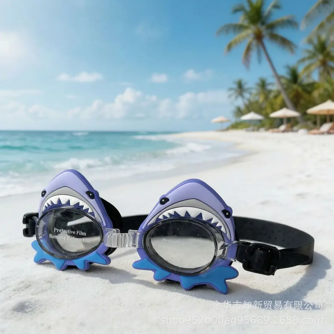 Cartoon Swimming Goggles, Children's Swimming Goggles Equipment, High-Definition Waterproof and Anti-Fog Silicone Goggles, Transparent Cross-Border Shipping