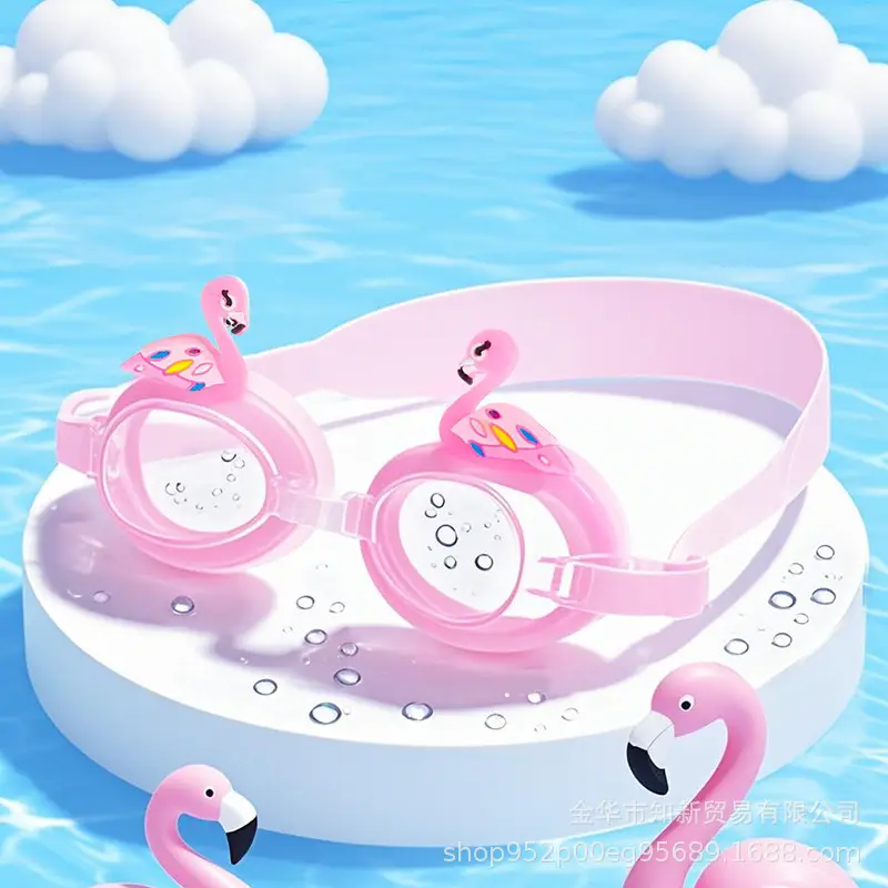 Cartoon Swimming Goggles, Children's Swimming Goggles Equipment, High-Definition Waterproof and Anti-Fog Silicone Goggles, Transparent Cross-Border Shipping