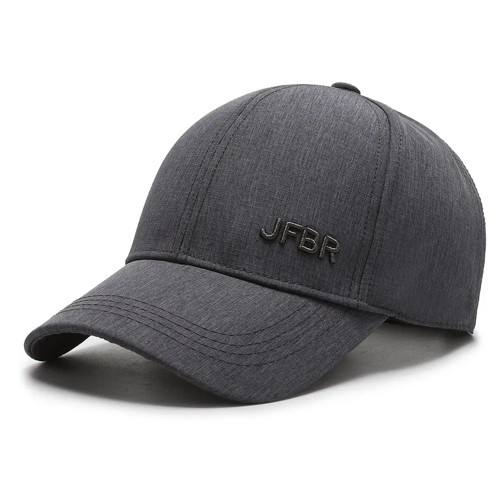Men Adjustable Black Baseball Cap with Brand Logo - Image 4