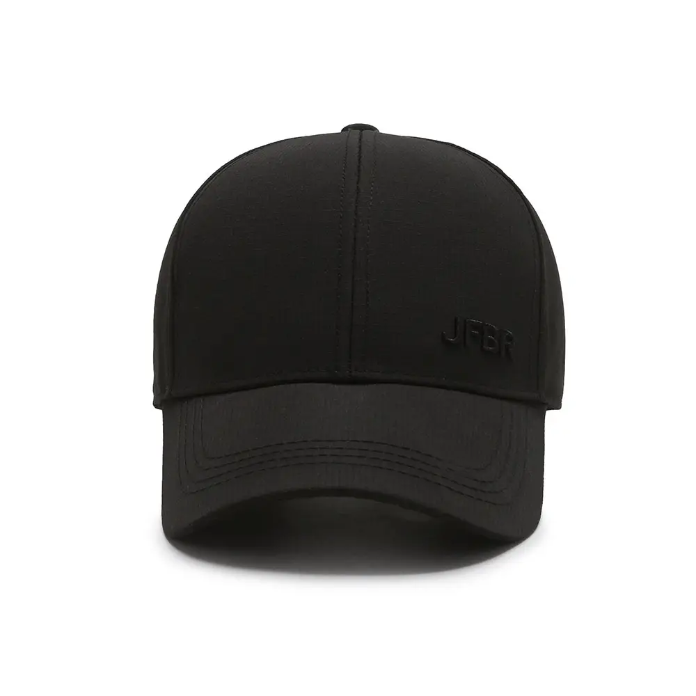 Men Adjustable Black Baseball Cap with Brand Logo - Image 5