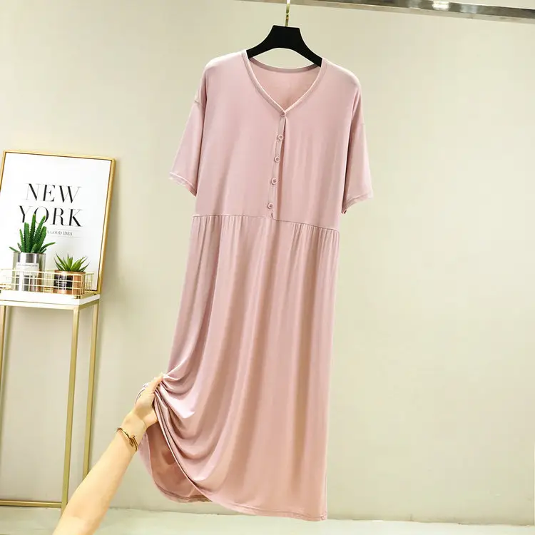 Women's Modal V-Neck Dress Multi Color Loose Fit - Image 12