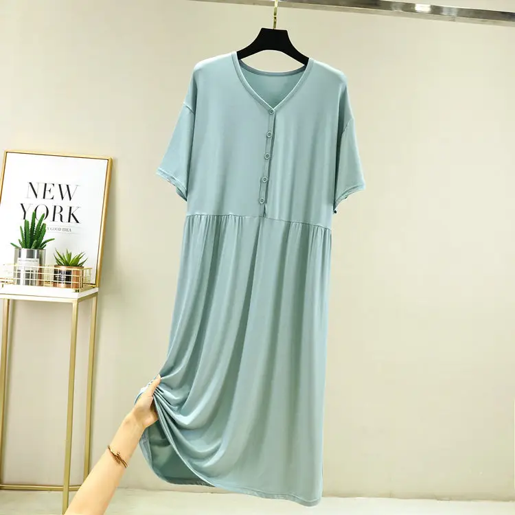 Women's Modal V-Neck Dress Multi Color Loose Fit - Image 9