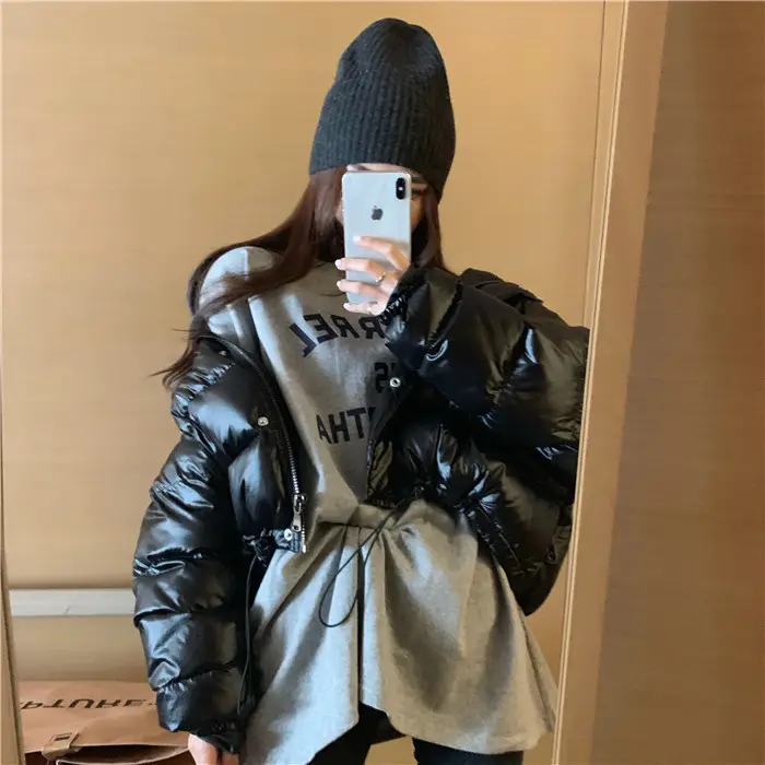 Harajuku Style Letter T-Shirt Women 2025 Gray Loose Sleeve — feature 45