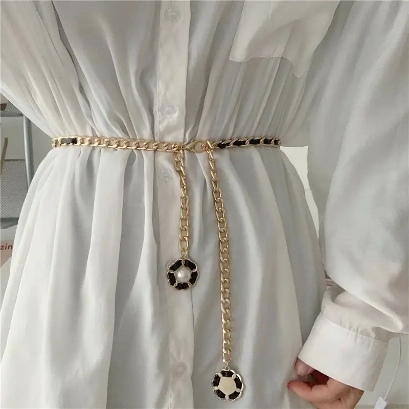 Gold Pearl Belt for Women's Skirt Summer Wear