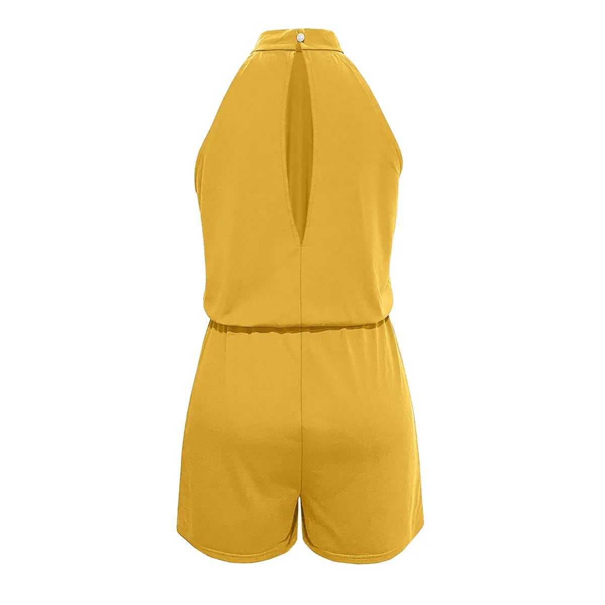 2021 Halter Off-Shoulder Button Jumpsuit Shorts Set — feature 11