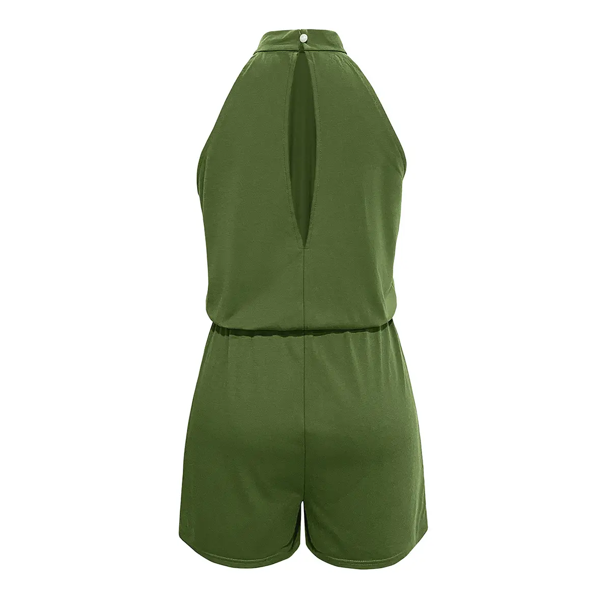2021 Halter Off-Shoulder Button Jumpsuit Shorts Set — feature 16
