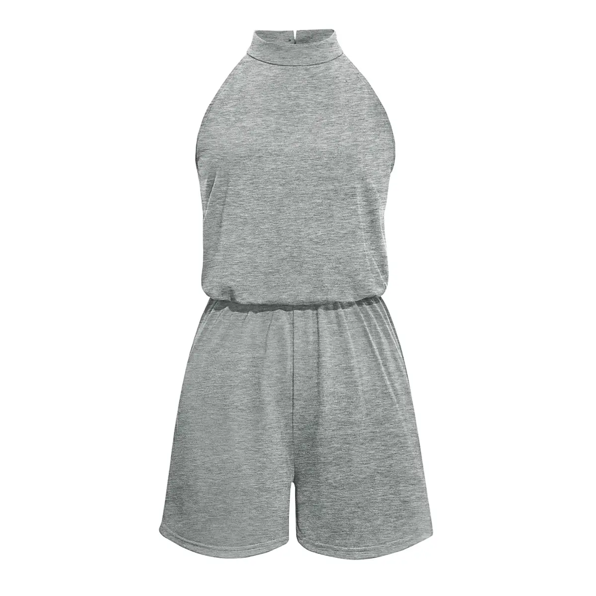 2021 Halter Off-Shoulder Button Jumpsuit Shorts Set — feature 20