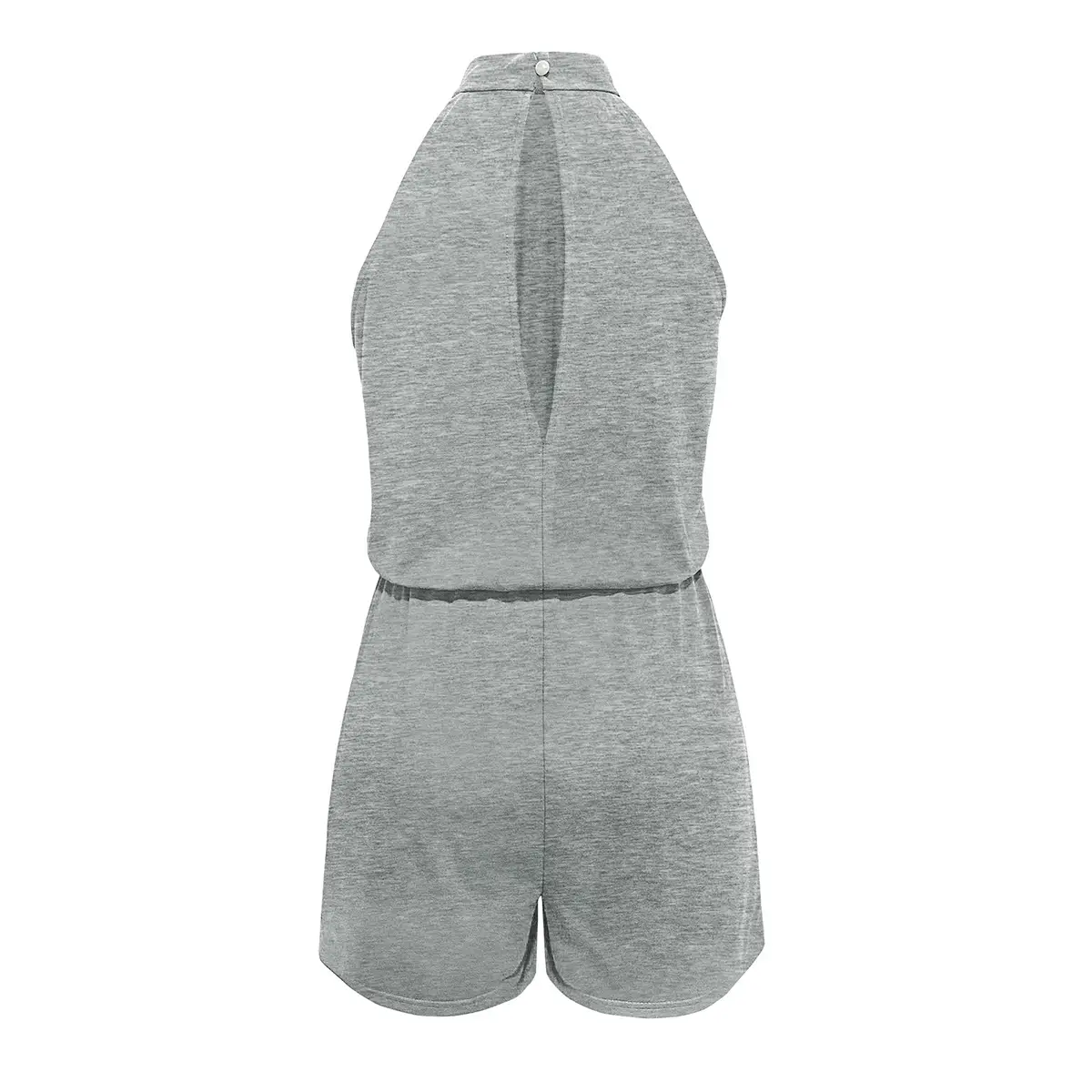 2021 Halter Off-Shoulder Button Jumpsuit Shorts Set — feature 21