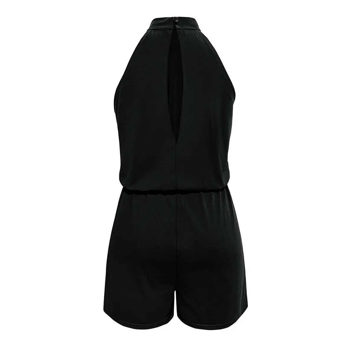 2021 Halter Off-Shoulder Button Jumpsuit Shorts Set — feature 6
