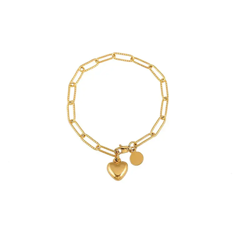 Golden Heart Pendant Bracelet for Women - Image 9