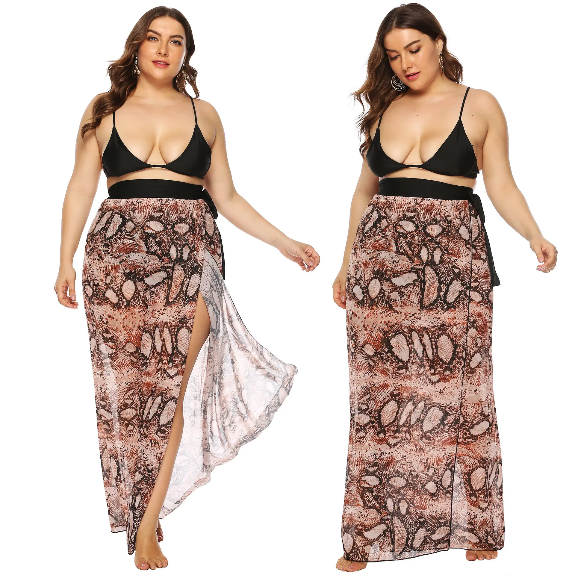 Big Sale Leopard Print Chiffon Beach Skirt Plus Size - Image 3