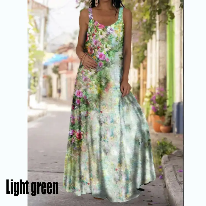 2023 Light Green 3D Swirl Tie-dye Dress - Image 13