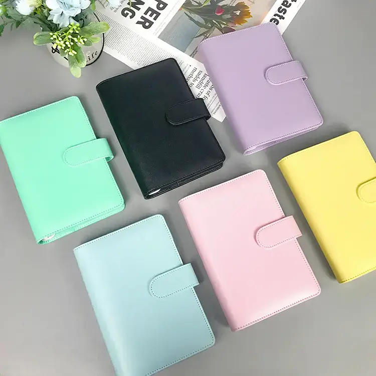 White PU Leather Heart Macaron A5 Travel Notebook - Image 13
