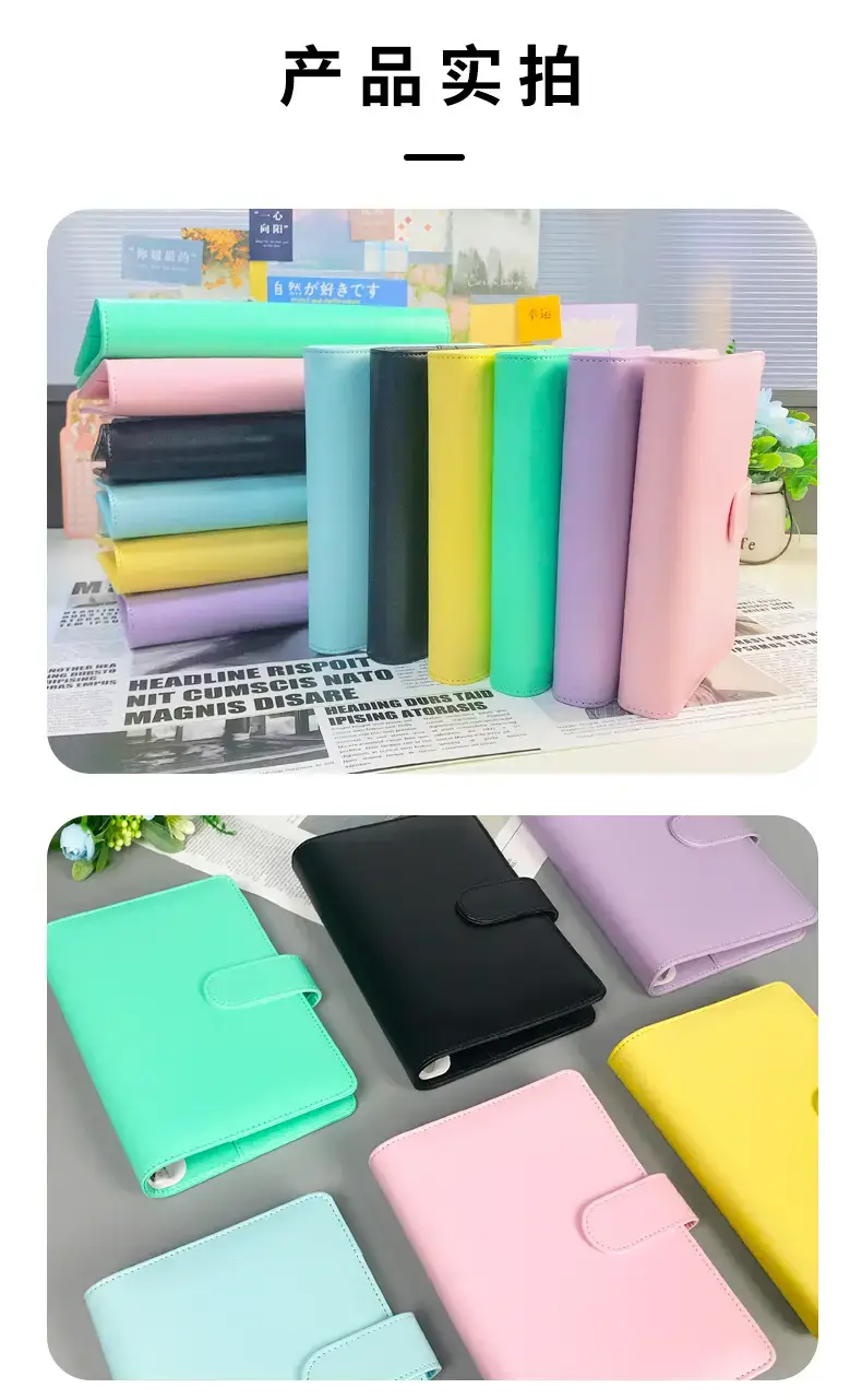 White PU Leather Heart Macaron A5 Travel Notebook — feature 15