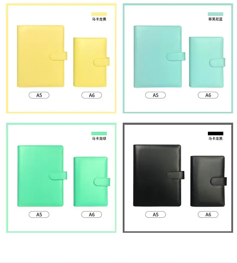 White PU Leather Heart Macaron A5 Travel Notebook — feature 9