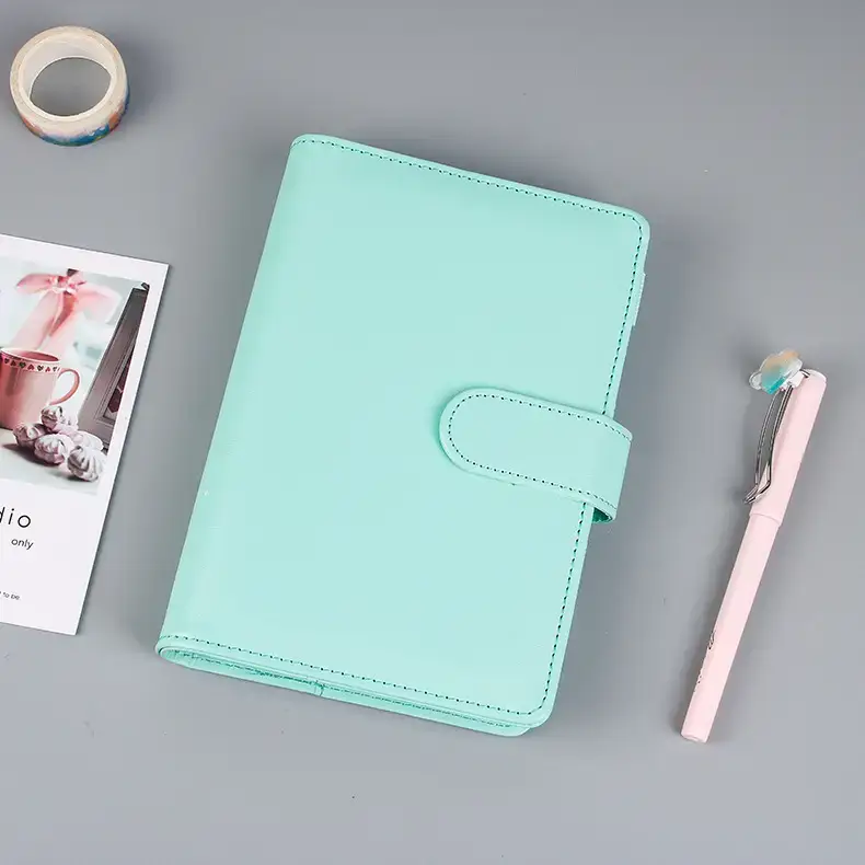 White PU Leather Heart Macaron A5 Travel Notebook - Image 10