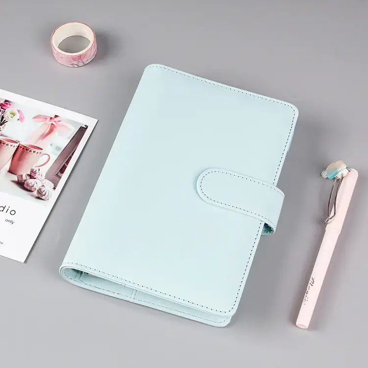 White PU Leather Heart Macaron A5 Travel Notebook - Image 2