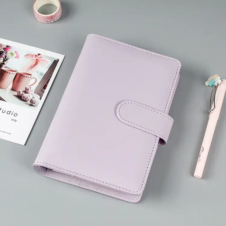 White PU Leather Heart Macaron A5 Travel Notebook - Image 3
