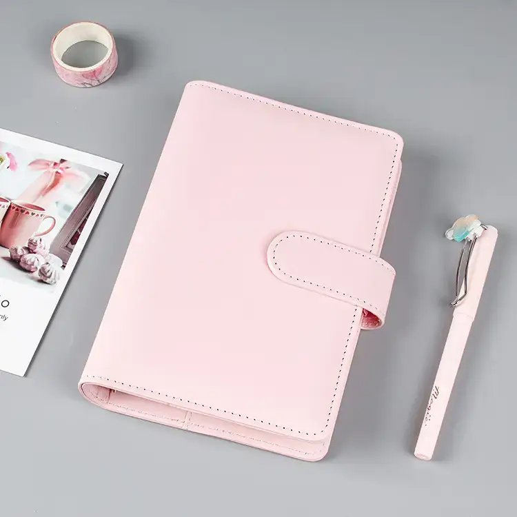 White PU Leather Heart Macaron A5 Travel Notebook - Image 5