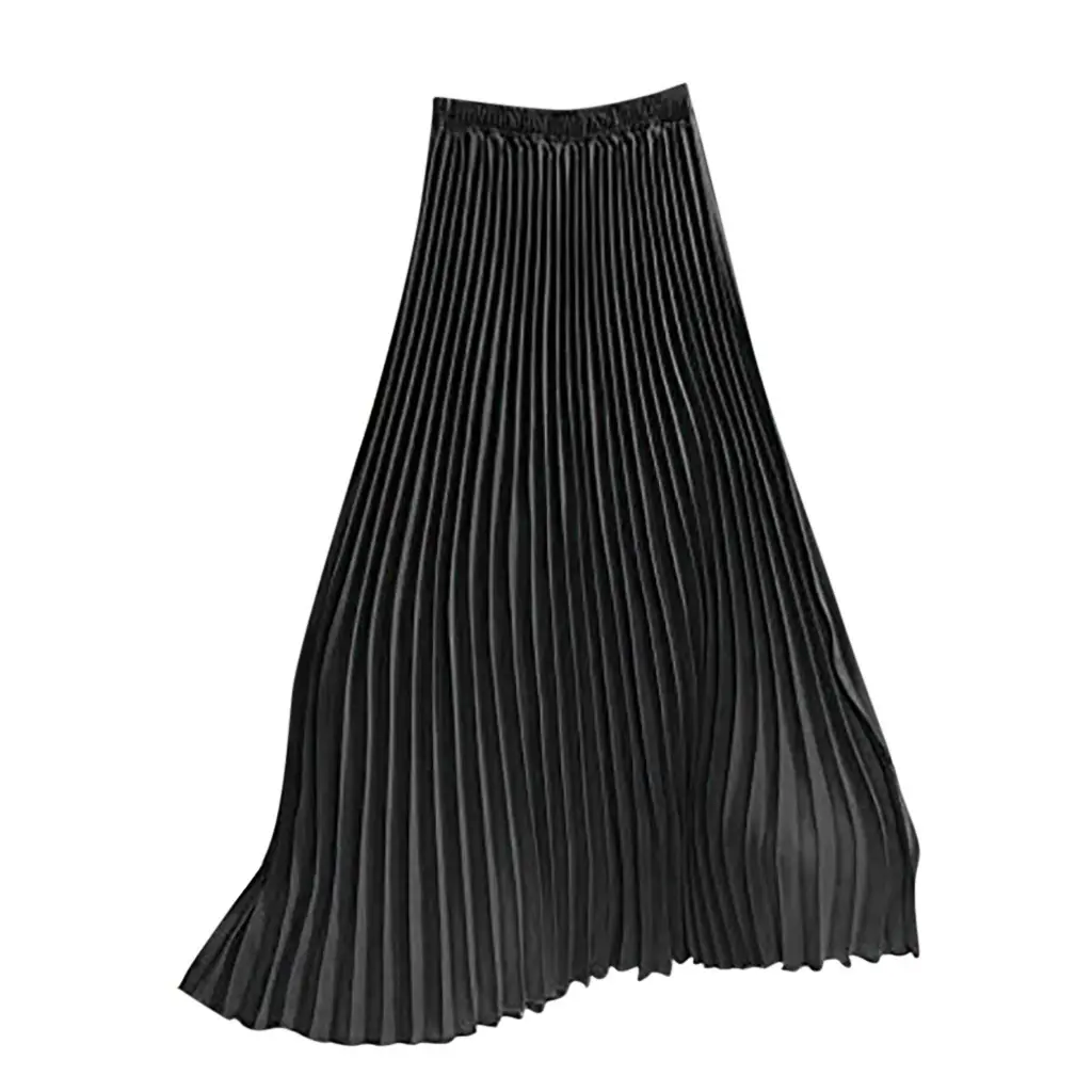 2023 Summer Chiffon Pleated Skirt Half Length Pink — feature 14