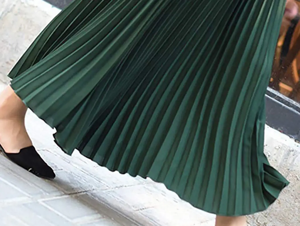 2023 Summer Chiffon Pleated Skirt Half Length Pink — feature 22