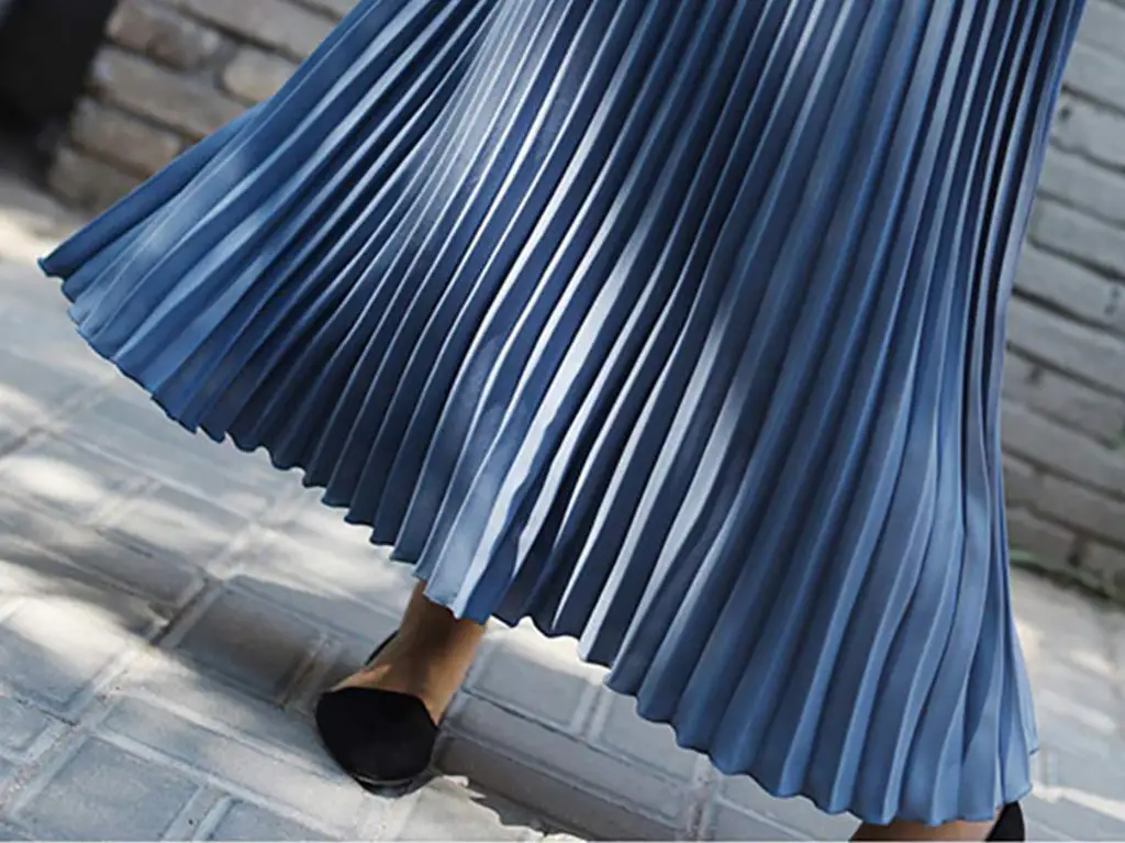 2023 Summer Chiffon Pleated Skirt Half Length Pink — feature 26