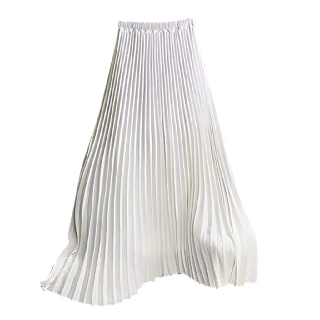 2023 Summer Chiffon Pleated Skirt Half Length Pink — feature 31