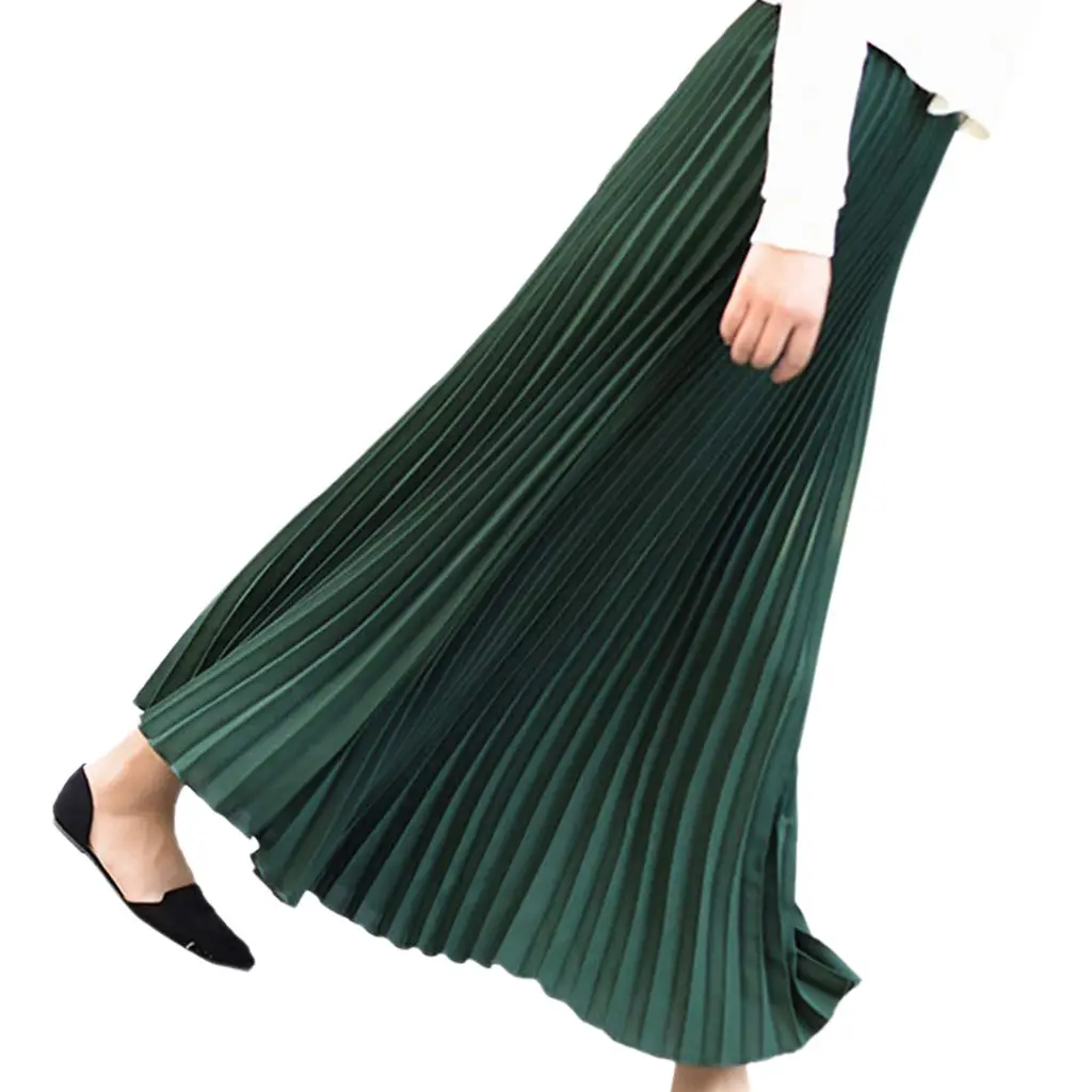 2023 Summer Chiffon Pleated Skirt Half Length Pink — feature 37