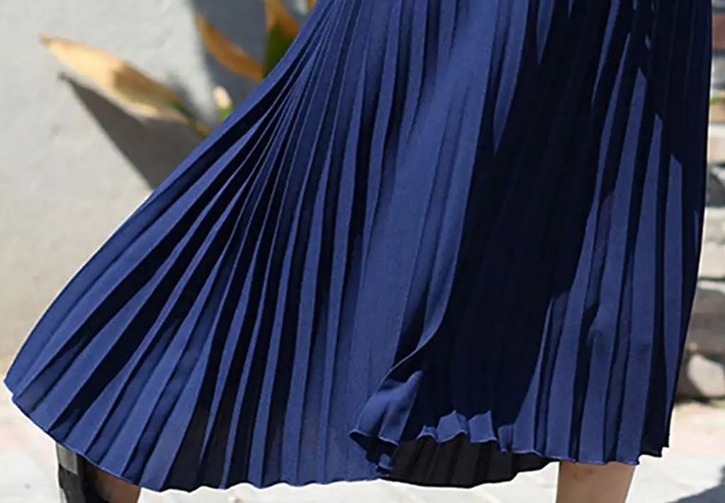 2023 Summer Chiffon Pleated Skirt Half Length Pink — feature 42