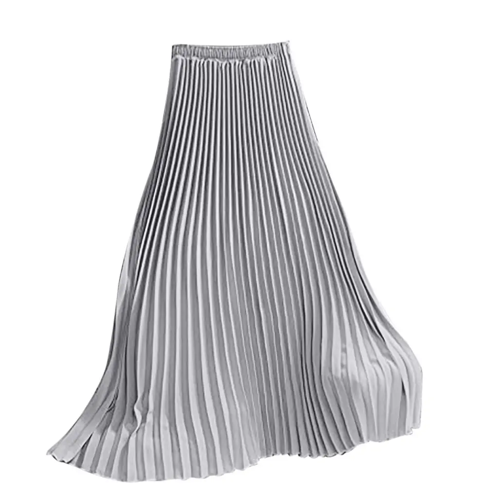 2023 Summer Chiffon Pleated Skirt Half Length Pink — feature 9