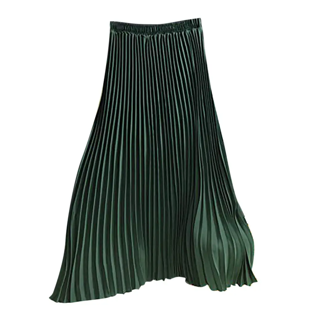 2023 Summer Chiffon Pleated Skirt Half Length Pink - Image 4