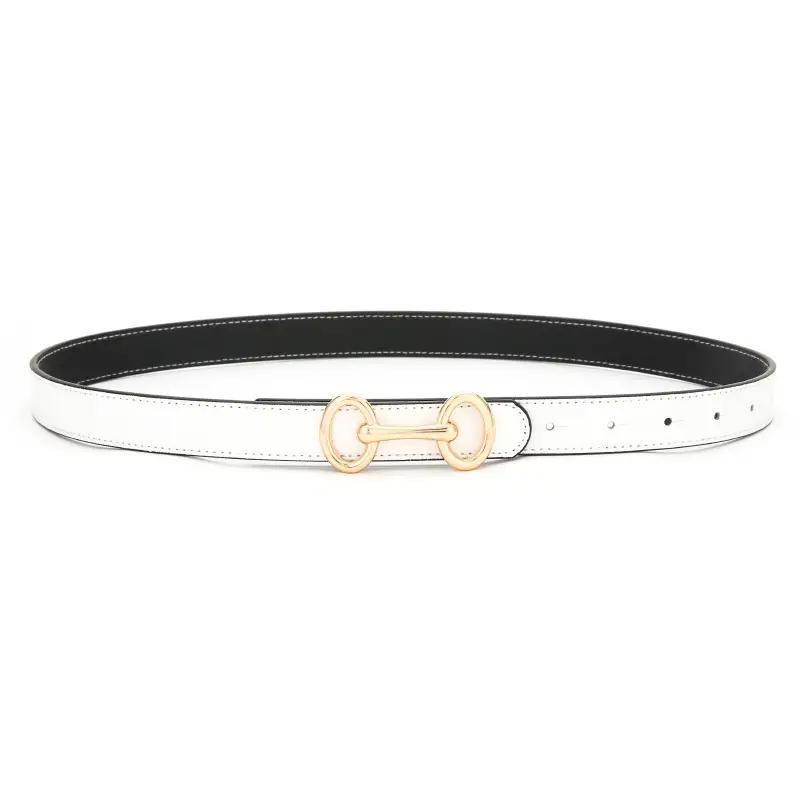 Women's Double Sided Genuine Leather Belt Brown Black - Image 3
