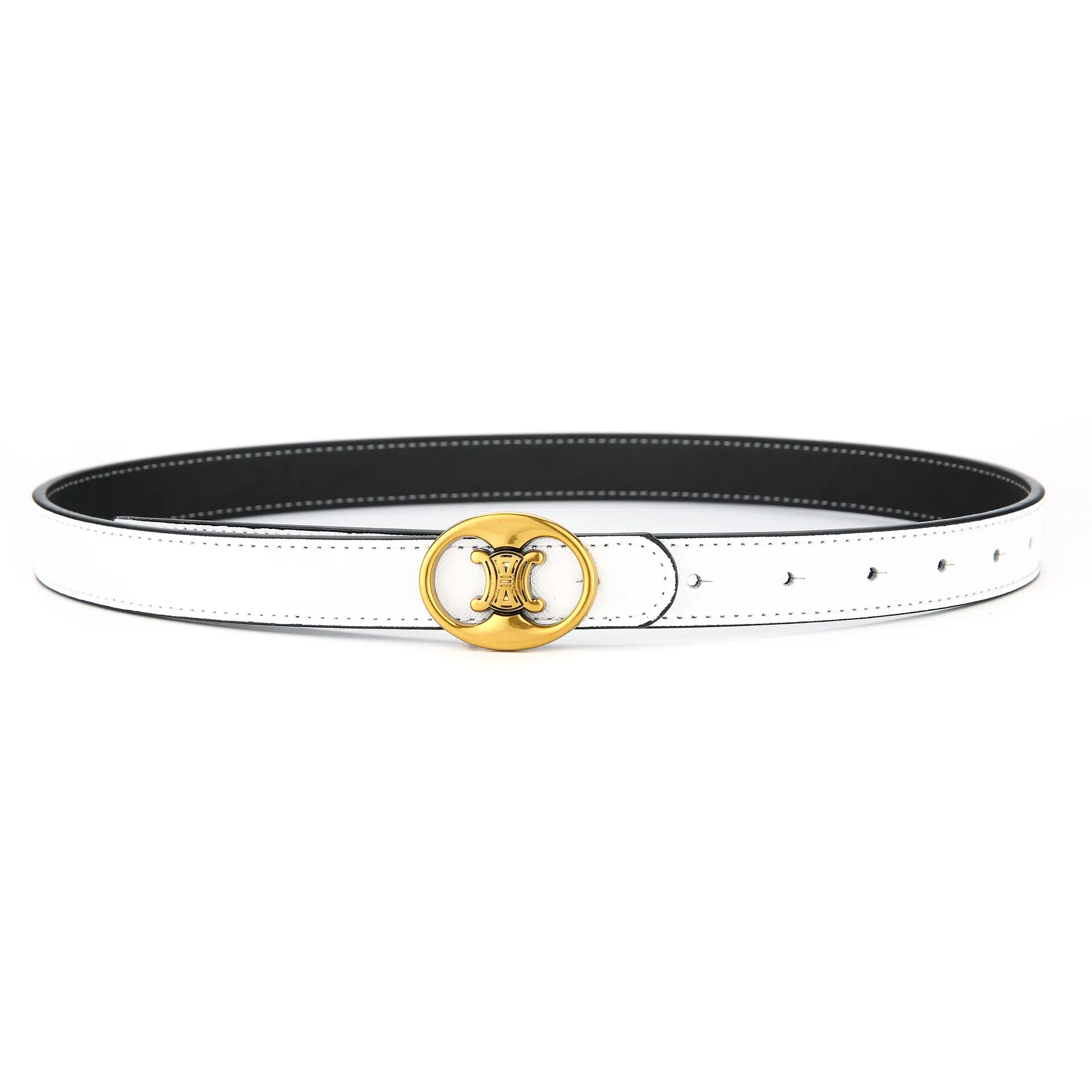 Women's Double Sided Genuine Leather Belt Brown Black - Image 6