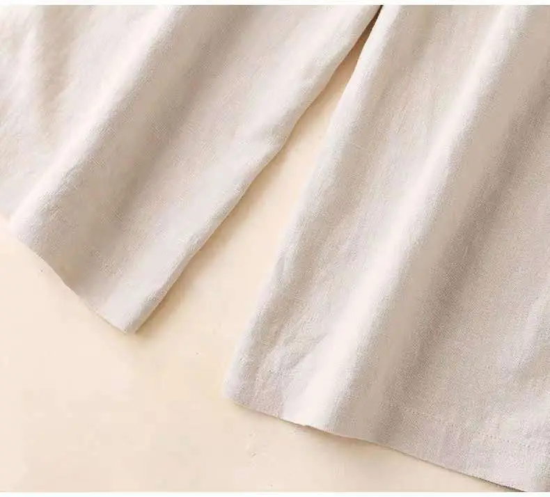 2024 Plus Size Linen Wide Leg Pants White — feature 11