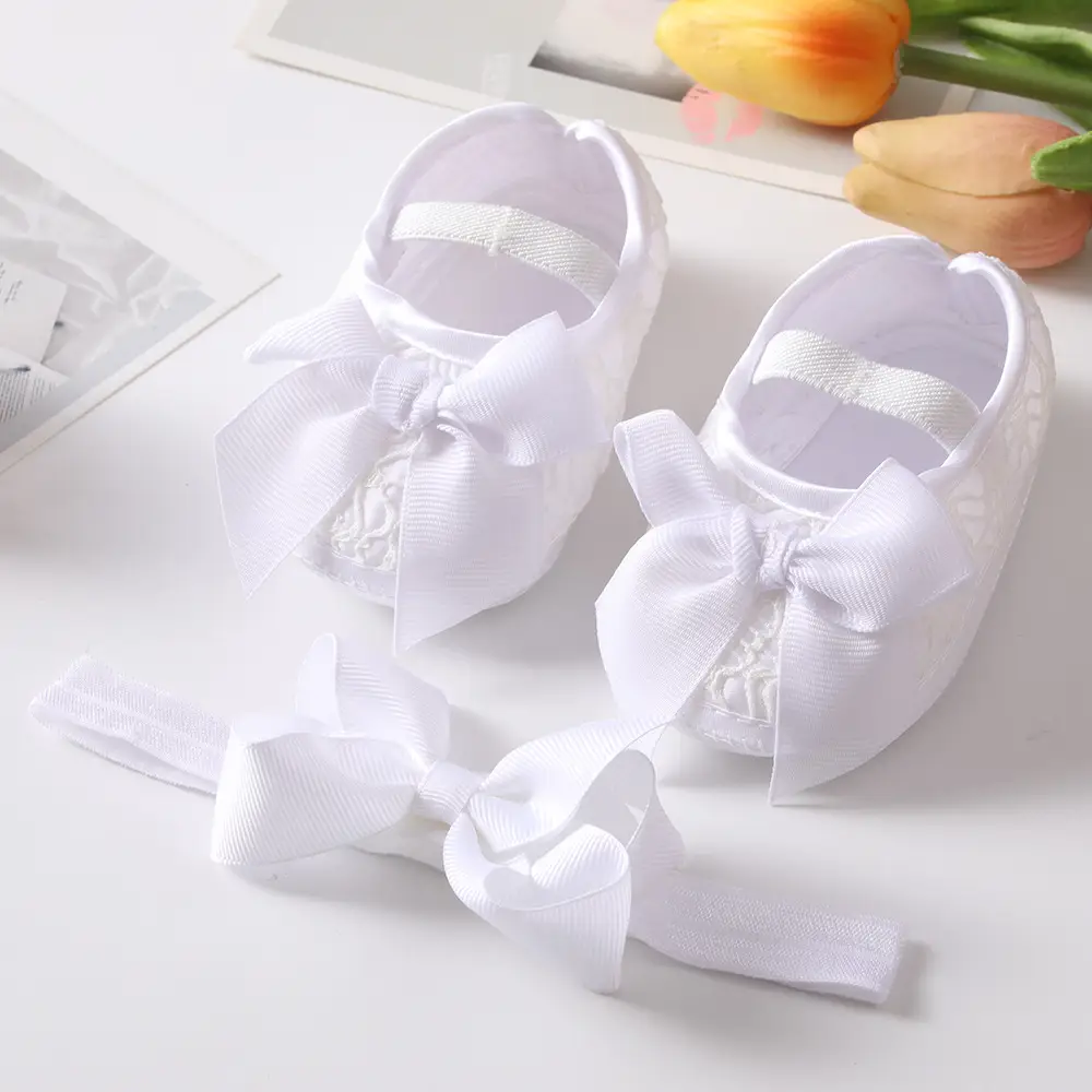 Purple Bow Baby Shoes Set for 0-3 Years