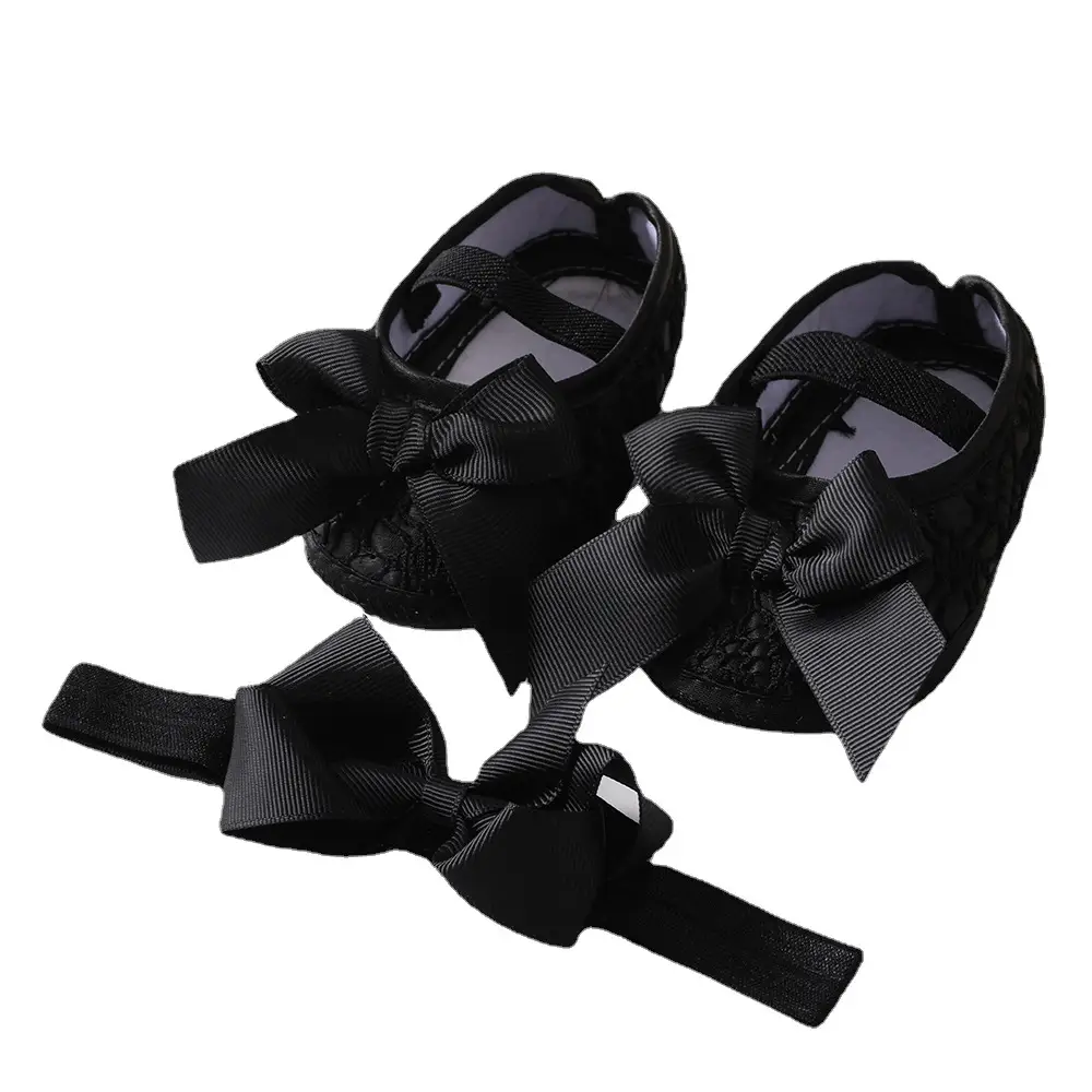 Purple Bow Baby Shoes Set for 0-3 Years