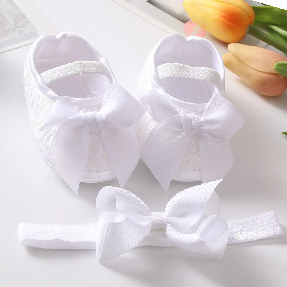 Purple Bow Baby Shoes Set for 0-3 Years