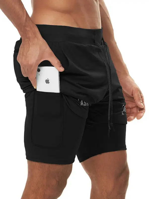 Men's White Quick-Drying Shorts Double Layer - Image 7