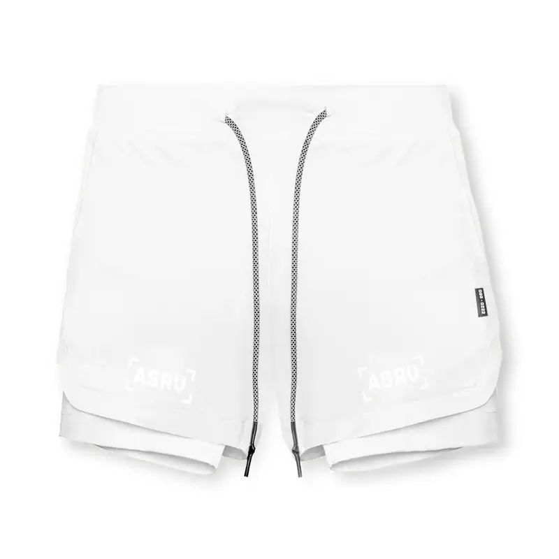 Men's White Quick-Drying Shorts Double Layer - Image 3