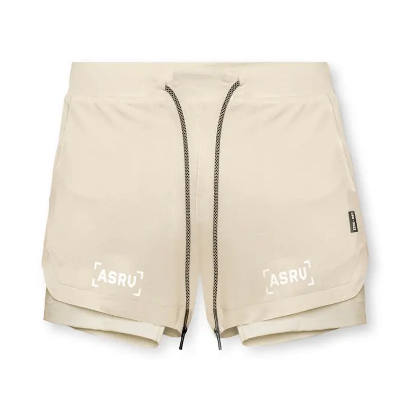 Men's White Quick-Drying Shorts Double Layer - Image 4