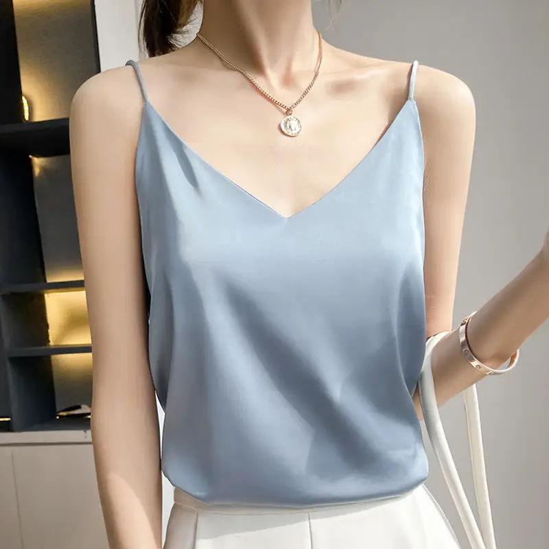 Women V Neck Camisole with Thin Strap & V Neck Design - Image 18