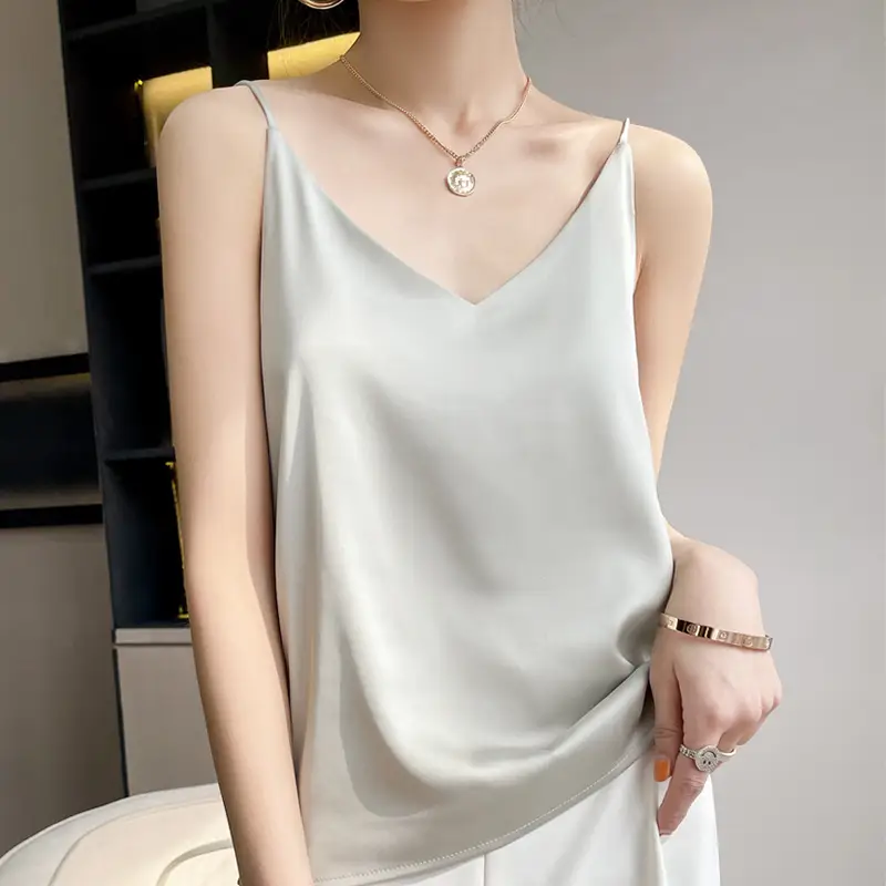 Women V Neck Camisole with Thin Strap & V Neck Design - Image 19
