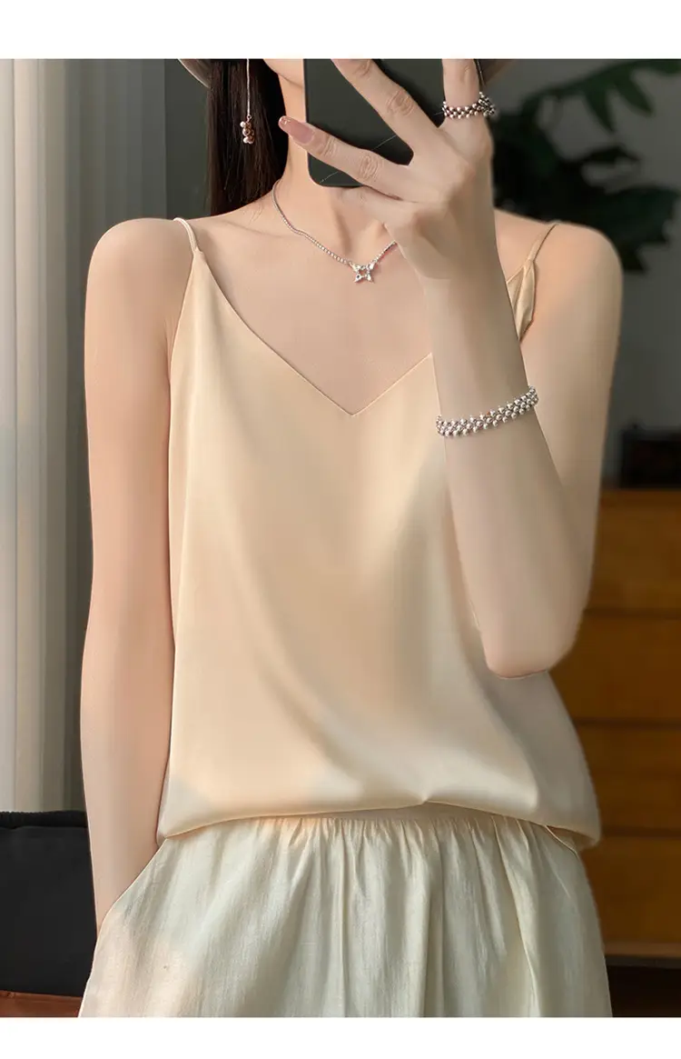 Women V Neck Camisole with Thin Strap & V Neck Design — feature 17