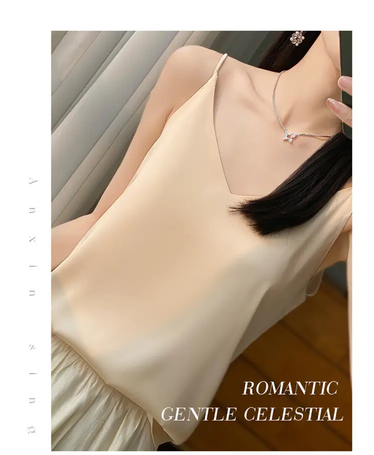 Women V Neck Camisole with Thin Strap & V Neck Design — feature 18
